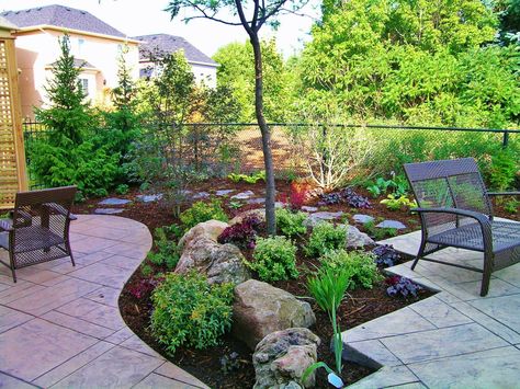 landscape design | Backyard without grass | Landscape Garten Cheap Landscaping Ideas, No Grass Backyard, Backyard Garden Layout, Cheap Backyard, Backyard Landscaping Plans, Budget Garden, Grasses Landscaping, Small Backyard Gardens, Hidden Treasure