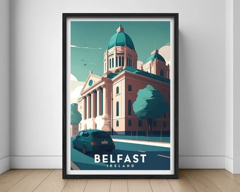 Ireland Belfast Travel Poster,ireland Belfast Wall Art Print,ireland Belfast Painting Illustration,printable Ireland Belfast Watercolor - Etsy Australia Belfast Painting, Belfast Illustration, Ireland Belfast, Etsy Artwork, Travel Wall, Digital Wall Art, Belfast, Painting Illustration, Digital Wall