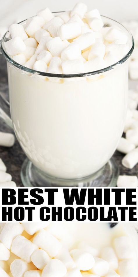 Eggnog Rezept, Caramel Extract, White Hot Chocolate Recipe, Hot Drinks Recipes, Hot Cocoa Recipe, Cocoa Recipes, Hot Chocolate Recipe, White Hot Chocolate, Homemade Hot Chocolate