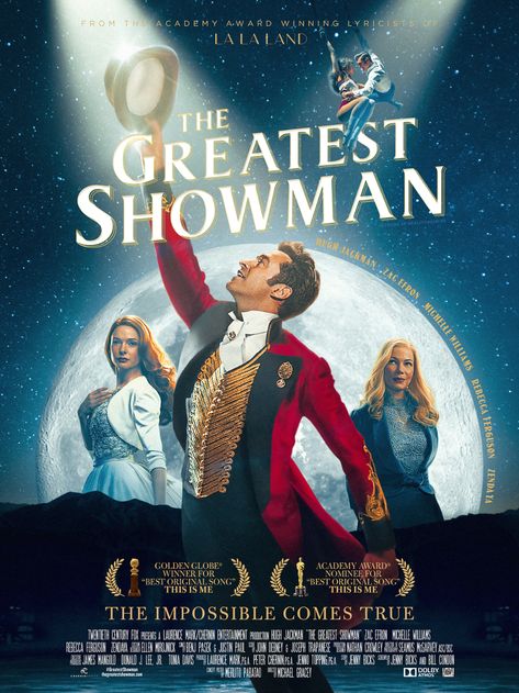 Musical Theatre Posters, Showman Movie, Circus Poster, Film Poster Design, Academy Award Winners, Movie Poster Wall, Theatre Poster, The Greatest Showman, Michelle Williams