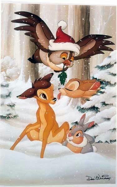 Bambi Christmas Desenho Tom E Jerry, Bambi Disney, Animation Disney, Wallpaper Disney, Film Disney, Disney Animals, Animated Christmas, Disney Favorites, Art Disney