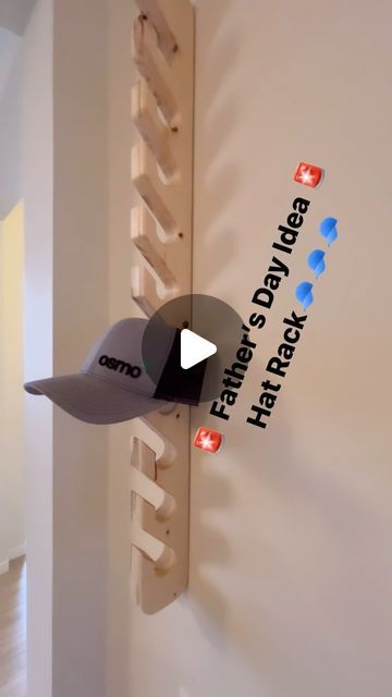 Three Seeds Shop on Instagram: "Would you like a 10 hat or 15 hat rack?  Stain colors: Natural or Chocolate  They come with keyholes at the back for easy hanging.  Send us a DM to order yours 😉 . #hatrack #fathersdaygifts #hatorganization #ballcap #dadlife #mudroommakeover #locallymade" Diy Hat Hanger Baseball Caps, Diy Baseball Hat Rack, Diy Wood Hat Rack, Hat Stands Diy Ideas, Wooden Hat Holder, Cap Rack Ideas, Cap Organization Ideas, Hat Hanger Ideas, Hat Holder Diy