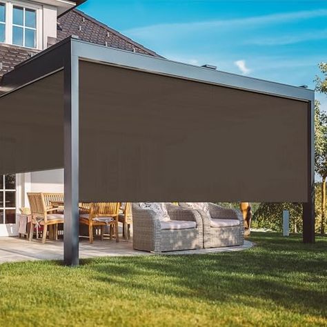 PRICES MAY VARY. 70% Pvc & 30% Polyester 【New Materials-95% UV Blockout】Different from ordinary outdoor shade, our outdoor shade material is upgraded, which is made of 70% PVC & 30% Polyrster's Teslin Fabric. It has excellent ultraviolet effects and can block 95% of UV. At the same time, Teslin Fabric has a good breathability, you will never feel sultry. In addition, the excellent production technology makes this outdoor roller shade have an excellent windproof effect, can effectively prevent th Shades For Patio, Outdoor Roller Shade, Patio Shades, Inexpensive Patio, Outdoor Patio Shades, Patio Decking, Outdoor Blinds, Patio Shade, Shade Cloth