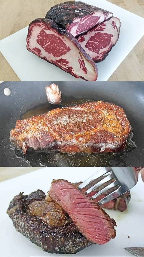 Dry Aged Beef : Here's a step by step way to easily dry age beef at home, successfully. This post includes a short video tutorial to show you how. Dry Aging Beef At Home, Aged Steak, Dry Aged Steak, Dry Aged Beef, Best Steak, Gourmet Kitchen, Gourmet Kitchens, Cooking Method, Food Categories