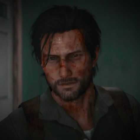 Sebastian Castellanos Fanart, Alan Wake Pfp, Evil Within Sebastian, Sebastian Castellanos, The Evil Within, Cat Character, Cyberpunk 2077, Video Game Characters, Horror Game