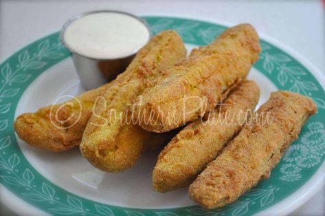 DSC_0341 Fried Pickle Spears, Pickle Spears, Fried Dill Pickles, Deep Fried Pickles, Pickles Recipe, Plain Yellow, Southern Plate, Pickle Slices, Dill Pickles