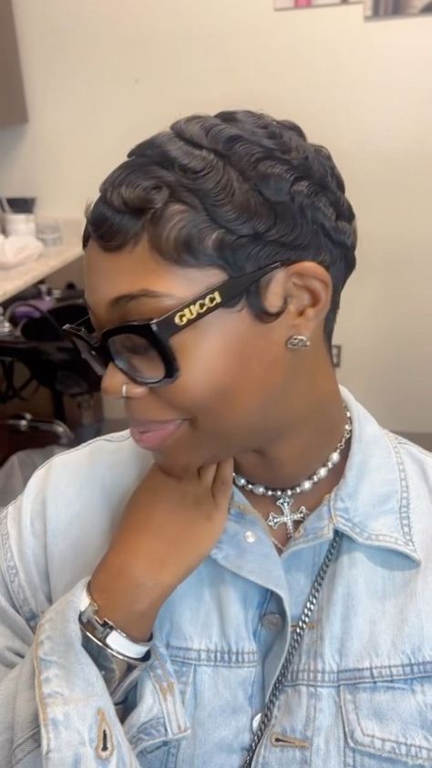 Pamela G Simpson on Reels | Latto · Put It On Da Floor Again Ginger Pixie Haircut Black Women, Short Pixie Cut Black Women, Pixie Hairstyles For Black Women, Blonde Pixie Haircut Black Women, Natural Hair Pixie Cut, Pixie Cut Black Women, Finger Waves Short Hair, Shaved Hair Women, Finger Wave Hair