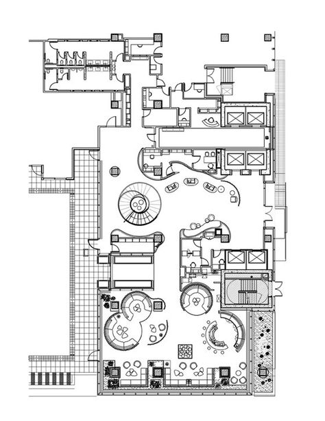 w atlanta interior Hotel Lobby Floor Plan Layout, Hotel Lobby Floor Plan, Lobby Floor Plan, Lobby Plan, Cafe Floor Plan, Boutique Hotel Lobby, Coffee Plan, Cafe Plan, Restaurant Floor Plan