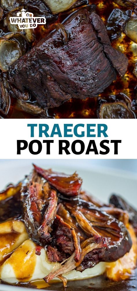 Smoked Pot Roast Traeger, Traeger Pot Roast, Smoked Pot Roast, Trager Grill, Traeger Smoker Recipes, Pot Roasts, Pulled Pork Enchiladas, Traeger Cooking, Pork Enchiladas