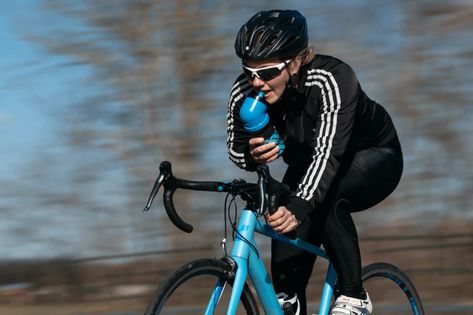 Upright water bottle lets road cyclists drink while staying tucked Cycling Water Bottle, Your Head, On The Road, Your Eyes, The Road, Cycling, Bicycle, Water Bottle, Road