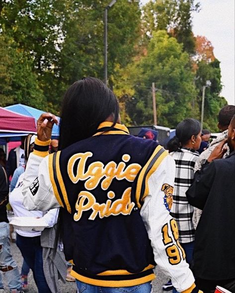 Ncat Aggies Homecoming Outfits, Hbcu Letterman Jacket, Ncat Aggies Photoshoot, Ncat Aggies Decision Day, Ncat Aggies Aesthetic, Hbcu College Aesthetic, Ncat Aggies, Hbcu Aesthetic, Hbcu Outfits