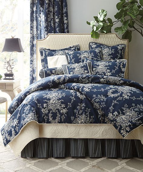 Toile Bedding for 2021 | Comforters & Quilts and Duvet Covers Toile Comforter, Build Porch, Blue Quilt Bedding, Blue And White Bedding, Country Bedrooms, Toile Bedding, Beautiful Bedroom Colors, Blue Items, White Inspiration