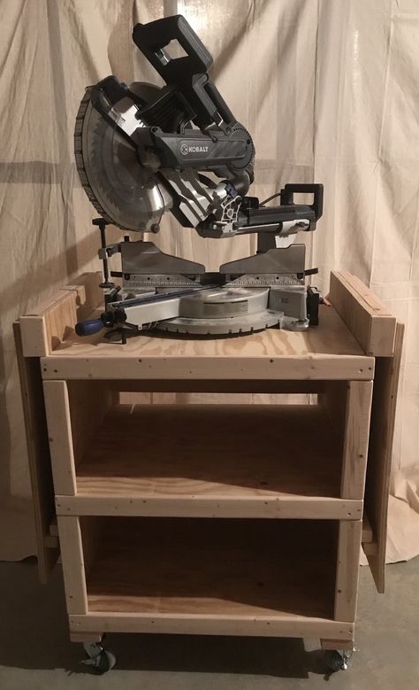 Miter Saw Cart Diy, Diy Miter Saw Table On Wheels, Miter Saw Stand Plans, Diy Miter Saw Stand, Miter Saw Station, Table Saw Station, Mitre Saw Station, Miter Saw Table, Building A Workbench