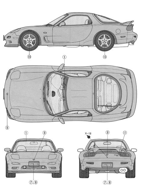 Mazda RX-7 Efini Mazda Rx7 Blueprint, Mazda Rx7 Design, Rx7 Blueprint, Rx7 Sketch, Mazda Rx7 Drawing, Car Blueprint, 3d Maya, Mazda Rx 7, Automotive Artwork