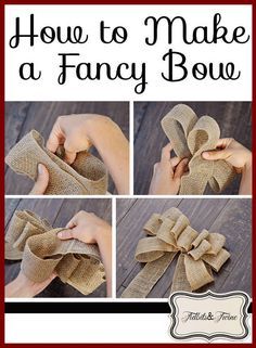 Or learn this poofy bow for even ~fancier~ gifts. | Here's How To Tie Anything And Everything Bow Pictures, Front Door Wreaths Diy, Burlap Crafts Diy, Burlap Christmas Ornaments, Bow Making Tutorials, Christmas Wreath Bows, Diy Christmas Tree Topper, Fancy Bows, Diy Burlap