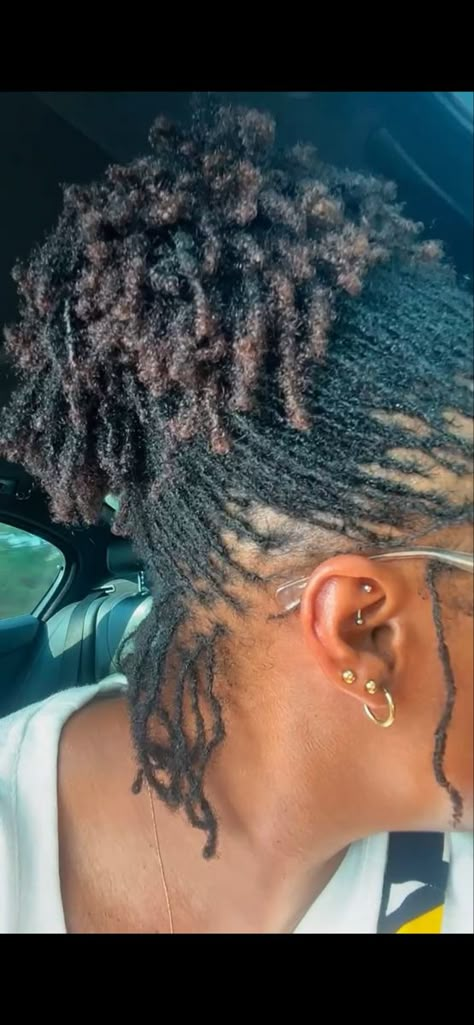 Microlocs On 4c Hair, Microloc Inspiration, Short Microlocs, Microlocs Styles, Microloc Styles, Microloc Journey, Micro Locks, Side Hairstyle, Short Locs