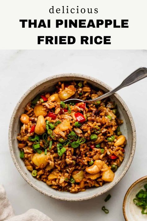 Pineapple Recipes Dinner, Thai Side Dishes, Thai Pineapple Fried Rice, Pineapple Fried Rice Recipe, Thai Fried Rice, Pineapple Fried Rice, Pineapple Recipes, 140 Pounds, Fried Rice Recipe