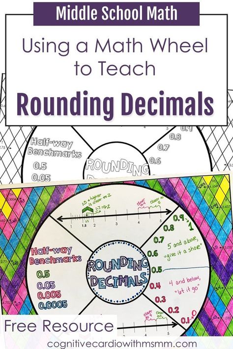 Looking for a new way for students to take notes for rounding decimals? This blog post explains how to use this free Rounding Decimals Math Wheel for note-taking and practice! Great for upper elementary math students to add to interactive notebooks! Rounding Decimals Activities, Math Wheel, Decimals Activity, Rounding Decimals, Math Decimals, Math Mats, Decimal Number, Upper Elementary Math, Free Math