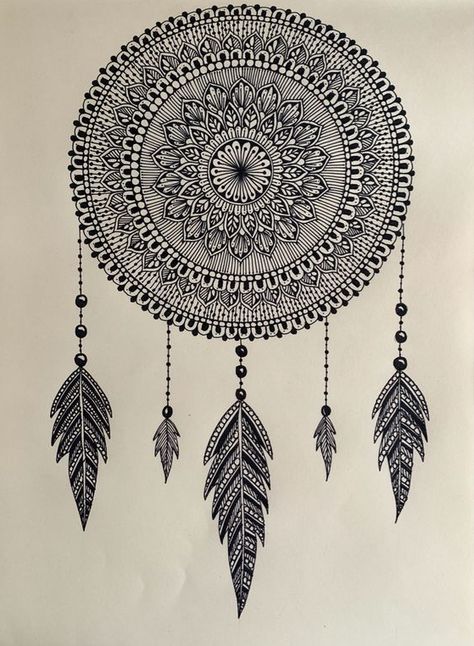 Dream Catcher Mandala | coloring.davidreed.co Mandala Drawing Dream Catcher, Dream Catcher Mandala Drawing, Boho Mandala Art, Mandela Art Drawing, Mandala Sketch Simple, Unique Mandala Drawing Easy, Mandala Art Simple Design, Dream Catcher Mandala Art, Mandala Drawing With Quotes