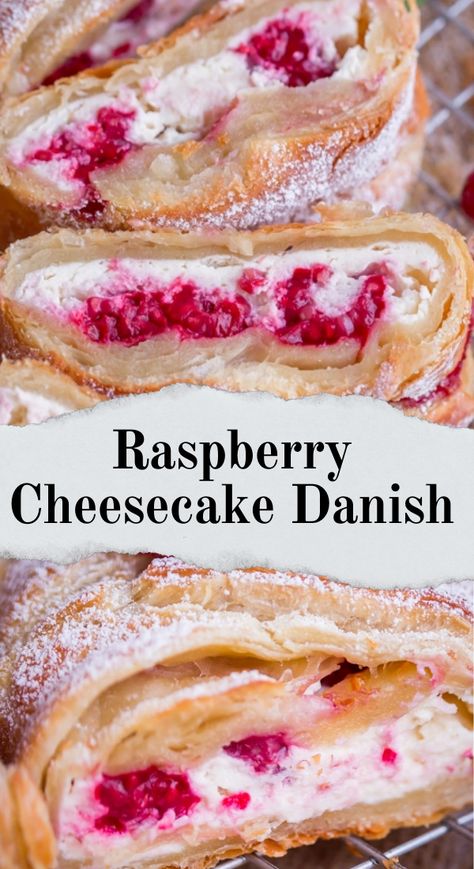 Raspberry Cheesecake Danish Recipe is a Puff Pastry braid filled with a cheesecake filling and raspberries. A Puff Pastry Recipe that's easy to make and tastes wonderful! Cheesecake Danish, Puff Pastry Braid, Pastry Braid, Easy Puff Pastry Recipe, Puff Pastry Recipes Dessert, Raspberry Dessert, Pastries Recipes Dessert, Puff Pastry Recipe, Danish Recipe