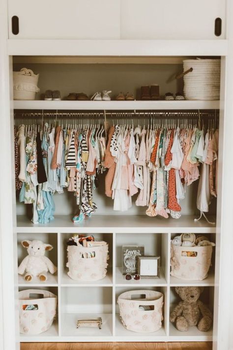 best nursery closet ideas 2022 (1) Nursery Closet Organization, Baby Nursery Inspiration, Baby Room Organization, Closet Organization Ideas, Baby Room Themes, Nursery Closet, Baby Room Inspiration, Nursery Room Design, Girl Nursery Room