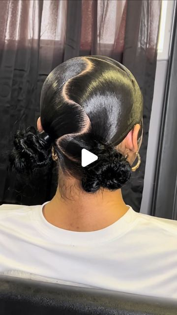 @sleekmeplz on Instagram: "double knot bun.   • • •  ms. really like det🤩  🖇️ link in bio for all booking inquiries.   versatile hairstylist | richmond, va 📍  #sleek #sleekponytail #knotbun #hair #ponytails #hair #style" Ninja Knot Hairstyles, Space Bun Hairstyles For Black Women, High Knot Bun Black Women, Two Back Buns, 2 Knot Buns, Ninja Bun Hairstyles For Black Women, Two Knot Buns, Bang And Bun Hairstyles For Black Women, Sleek Knot Bun