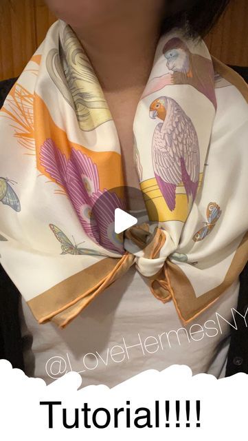 lovehermesnyc on Instagram: "Adding this to my tutorial library - use a 90x90cm scarf - fold in half, fold in half again, fold diagonally, tie two knots - DONE! Nice and easy 😇😋😇😋 Have fun! 
.
.
#lovehermesnycTeaforTwo
.
#hermesteafortwo #hermes90 #scarfknot #jonathanburton #scarfstyle #scarffashion #scarfoftheday #howtowearascarf #silkscarf #hermes #hermesscarf #hermesscarves #hermessilk #scarf #hermeslove #sotd🧣 #scarflover #hermestwilly #howtowearanhermesscarf" Swimsuit Coverup Ideas, Scarf Tying Tutorial, Ties Knots, Hermes Twilly, Scarf Knots, Silk Chiffon Scarves, How To Wear A Scarf, Quiche Recipes, Faded Jeans