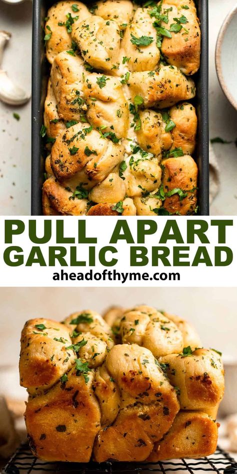 Garlic Tear And Share Bread, Sourdough Discard Pull Apart Garlic, Garlic Knot Monkey Bread, Garlic Bread Bundt Pan, Monkey Bread Garlic Pull Apart, Homemade Garlic Pull Apart Bread, Garlic Bread Topping Ideas, Garlic Bread Twists Recipe, Sourdough Discard Recipes Pull Apart Bread