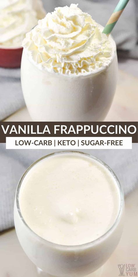 Vanilla Bean Frappuccino Recipe, Vanilla Bean Frappuccino, Starbucks Vanilla Bean Frappuccino, Low Carb Dairy Free, Vanilla Frappuccino, Frappuccino Starbucks, Keto Coffee Recipe, Frappuccino Recipe, Keto Drinks