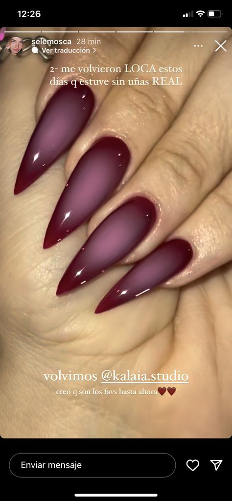 Pointy Nails, Pointed Nails, Burgundy Nails, Nails