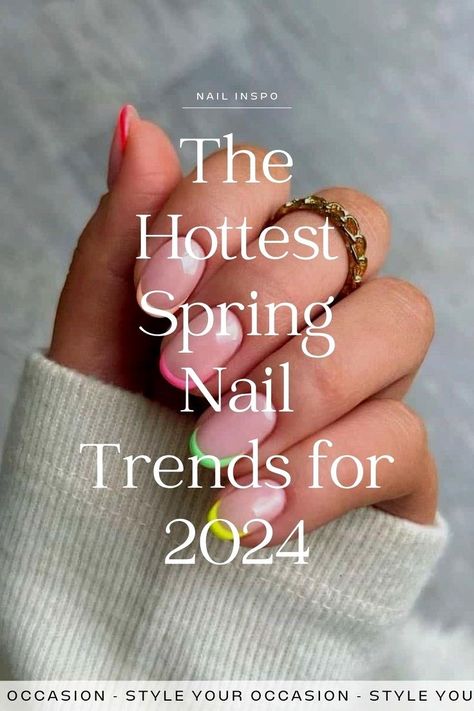 Spring 2024 Nail Trends. Searching for trendy spring nail ideas for 2024? Look no further! Explore the latest spring nail trends we're loving right now. From chic and simple designs to almond-shaped or acrylic nails, we've got all the inspiration you need for pretty nails this spring. What Nails Are Trending, Manicure Trends Spring 2023, Spring Nails May 2024, Nail May 2024, Nail Trends May 2024, Mail Trends Spring 2024, Spring Nail 2024 Trends, May Spring Nails, Spring Nails 2024 Short Almond