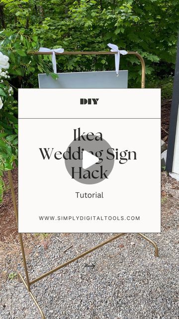 Taneisha Tilque | DIY Wedding Planning & Digital Products on Instagram: "The long awaited tutorial for the viral IKEA Sign Hack is finally done! I hope it helps some of you when creating your own signs.  I purchased the Mulig clothing rack from Ikea for $8.99 and printed the 24x36 posters at Walgreens. You can also print with a sticker back.  As always, comment “sign” and I’ll send you the Amazon links to all the products I used to create the rest.   #weddingsigns #ikea #ikeahack #diywedding #diybride #weddingideas #Weddingtips #bridetobe #2024bride #2025bride #uniquewedding" Ikea Hacks Wedding, Ikea Clothes Rack, Decor Hacks Diy, Ikea Wedding, Wedding Shower Signs, Lake House Wedding, Wedding Archway, Diy Wedding Planning, Diy Wedding Backdrop