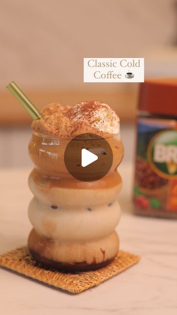 Guntas Sethi on Instagram: "✨Classic Cold Coffee Ft. BRU GOLD✨  Don’t forget to make this cold coffee recipe with BRU GOLD to beat the summer heat, this cold coffee recipe is going to be everyone’s go-to delight!🌞🤌🏻   It’s frothy, easy to make and made with the BRU gold coffee which adds the perfect balance flavors and taste☕🥤  Recipe: -2 tbsp Bru Gold Coffee -1 tbsp sugar -Few ice cubes -1 tbsp chocolate syrup -1/2 cup milk  -1 scoop of ice cream   ☕Shake or blend the coffee with a frother until the consistency is achieved.   ☕Top it off with some cocoa powder.   I suggest you use BRU GOLD COFFEE which makes for the ultimate summer treat!🤌🏼🥰  #AD  [chef guntas, chef g, cold coffee, home made, coffee lovers, coffee recipes, explore, reels]" Cold Coffee Recipe, Ice Cream Shake, Cold Coffee Recipes, Coffee Home, Make Coffee, Gold Coffee, Coffee Recipe, Food Tasting, Cold Coffee