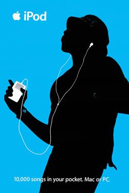 one of the iconic ipod silhouettes Famous Ad Campaigns, Emotional Poster Design, Famous Poster Design, Ipod Ad, Ipod Silhouette, Iconic Ads, Apple Ads, Apple Poster, Magazine Style Website