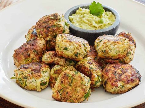 Chicken Zucchini Poppers - Cooking With Coit Zucchini Poppers, Chicken Zucchini Poppers, Chicken Poppers, Chicken Balls, Chicken Zucchini, White Meat, Delicious Healthy Recipes, Clean Eating Snacks, Guacamole