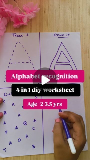 Alisha lath on Instagram: "Alphabet recognition is very big milestone for child's development.
It takes time for them to recognize which alphabets is what?

So, this is the diy worksheet which I tried with Abeer on most of the days.
It requires patience and consistency to teach them recognition.
Do try it with your child and don't forget to follow @fun_activities_with_abeer

Brain activity, funactivity, toddlers activities,kids activities,brain development, Montessori at home,
zero prep activities,pre nursery activities,hand eye coordination,kids play ideas,kidsplayfun]

kidslearning #kidsactivitiesblog #kidactivities #kidsactivityideas #toddleractivitiesforhome #toddlerlife #toddlerslearning #toddleractivity #toddlersplayideas #toddlersplayideas #activitieswithkids #activitybinder #activi Pre Nursery Activities, Kids Play Ideas, Nursery Worksheets, Montessori At Home, Toddlers Activities, Letter Recognition Worksheets, Letter Recognition Activities, Alphabet Sounds, Alphabet Recognition