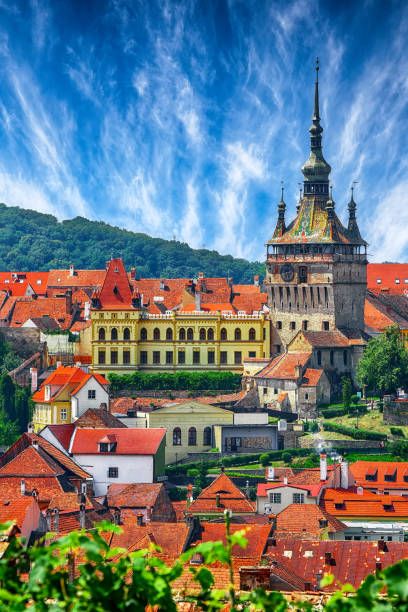 3,800+ Sighisoara Romania Stock Photos, Pictures & Royalty-Free Images - iStock Sighisoara Romania, Romania Photography, Medieval Fortress, Tower Building, Pastel House, Old Street, Medieval Town, Clock Tower, Roman Catholic