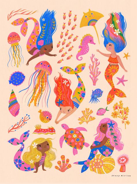 Blog - Lilla Rogers Lilla Rogers, Mermaid Illustration, Cute Mermaid, Mermaid Art, Children's Book Illustration, Freelance Illustrator, Pattern Illustration, Sea Animals, Children's Books