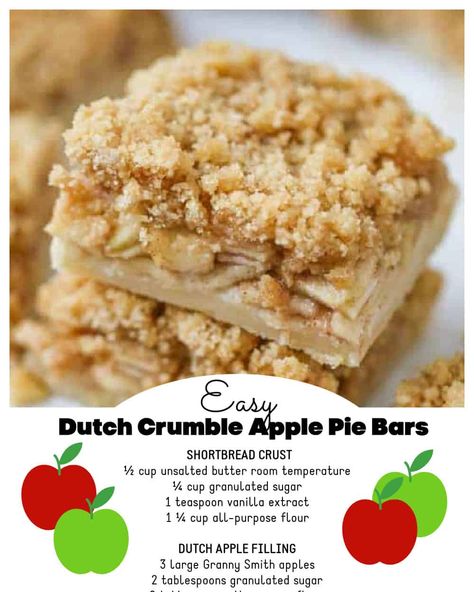 Brown Sugar Crumble Topping, Crumble Apple Pie, Apple Bar Recipes, Apple Pie Bars, Apple Bars, Apple Recipes Easy, Apple Muffins, Apple Dessert Recipes, Shortbread Crust