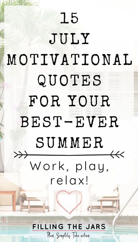 July motivation quotes will keep you going through the depths of summer. Find inspiration to accomplish your intentional living goals, build your business, spend more time with family, fight for your passion project, or implement a self-care routine. Use these motivational quotes for July as journaling prompts, planner page inspiration, and focus points for taking positive action every day. July Motivation, Motovational Quotes, Planner Quotes, July Quotes, Focus Quotes, Daily Quotes Positive, Build Your Business, Journaling Prompts, Goal Quotes