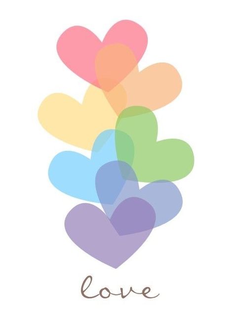 Colorful Hearts, Rainbow Hearts, Word Love, Rainbow Heart, Heart Wallpaper, Love Wallpaper, الرسومات اللطيفة, Heart Design, San Valentino