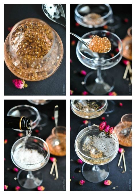 Cocktail Caviar Recipes, Wine Caviar, Cocktail Caviar, Caviar Champagne, Rose Caviar, Gastronomy Recipes, Fine Dining Food, Molecular Cocktails, Molecular Food