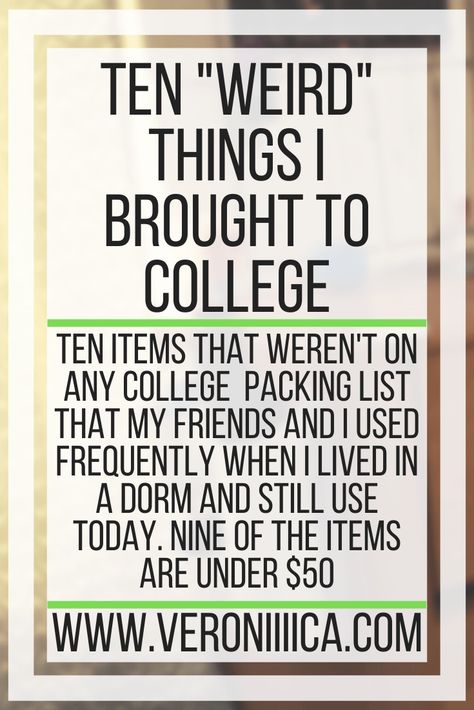 10 Weird Things I Brought To College | Veroniiiica College Dorm List, College Productivity, College Packing List, Dorm Packing, College Dorm Checklist, Dorm Checklist, College Packing Lists, College Checklist, College Resources