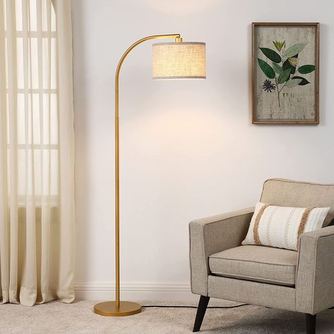 Minimalist floor lamp, this elegant floor lamps adds a touch of uniqueness to any room in the house. This arching floor lamp features a classic design that adds an upscale feel to many decor styles such as urban, mid-century modern, minimalist, vintage traditional Modern Arc Floor Lamp, Modern Standing Lamps, Elegant Floor Lamps, Stylish Floor Lamp, Gold Floor Lamp, Floor Lamp With Shelves, Tall Lamps, Floor Lamps Living Room, Arched Floor Lamp