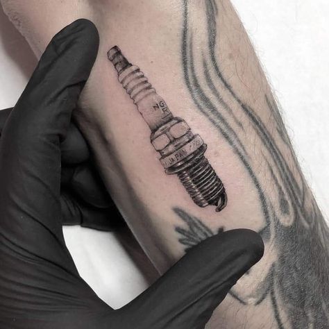 Check Engine Light Tattoo, Sparkplug Tattoo, Spark Plug Tattoo, Plug Tattoo, Piston Tattoo, Engine Tattoo, Vegas Tattoo, Mechanic Tattoo, Biker Tattoos