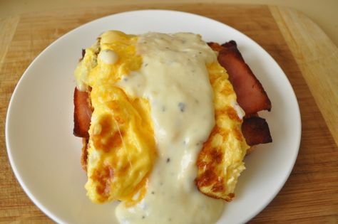 Eggs Benedict alternative - I only made the sauce in this recipe and served it with poached eggs and leftover roast on toast, and it was a hit. Sauce For Eggs, Bacon Brunch, Elegant Brunch, Paleo Sauces, Brunch Eggs, Cheese Sauce Recipe, Herb Cheese, Leftover Mashed Potatoes, Power Foods