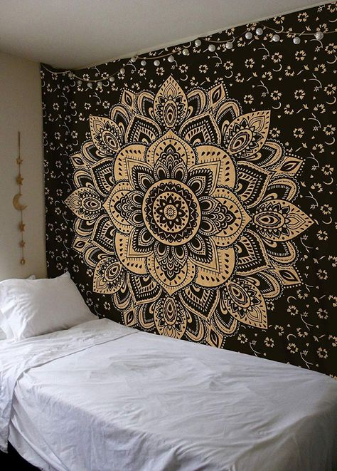 100% Cotton Lotus Mandala Tapestry Art Deco, Wall Deco, Psychedelic Wall Hanging Mandala Tapestry Beach And Yoga Mat Bedspread Tapestry  Usage-- * Wall hanging/tapestry * Table cover/cloth * Room/dorm Decor * Curtain * Bedspread or bed cover * Picnic/Beach Blanket/throw/sheet * Fabric piece for your creativity. Can be stitched to pillows, bags etc later on. * Perfect Christmas gift Product key points--- * Front: Hand Screen printed, Tie, Dye with Vegetable Colors. Hemmed Edges * Fabrics: 100 % C Deco Room, Padded Wall, Bohemian Bedspread, Mandalas Painting, Mandala Tapestries Wall Hangings, Flower Tapestry, Mandala Wall Hanging, Tapestry Blanket, Bohemian Wall Hanging