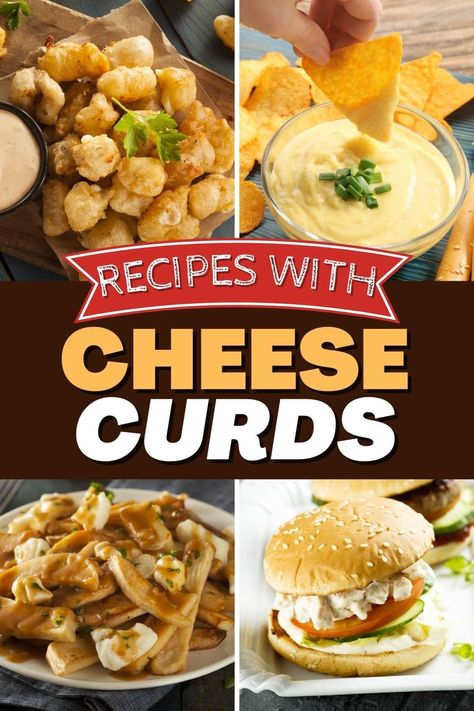 Soft, squeaky, and super addictive, you'll want to bookmark this list of recipes with cheese curds. From poutine to Air Fried faves, they're incredible! Recipes That Use Cheese Curds, Cheddar Cheese Curds Recipe, Diy Cheese Curds At Home, Cheese Curd Tacos, Recipes Using Cheese Curds, Cheese Curd Recipes, What To Do With Cheese Curds, Recipes With Cheese Curds, Curd Cheese Recipes