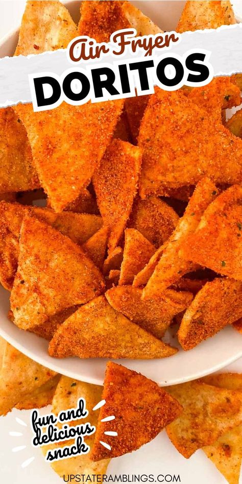 Craving a crunchy snack without the guilt? These easy Air-Fryer Doritos are the perfect solution! Made with simple ingredients and ready in no time, this recipe will satisfy your cravings in a healthier way. Try them out for a guilt-free crunch that's sure to please! Homemade Doritos, Instant Pot Sous Vide, Air Fryer Potato Chips, Store Bought Snack, Breakfast Sides Dishes, Breakfast Sides, Crunchy Snack, Fryer Recipes, Food App