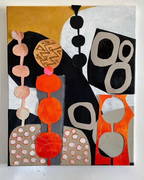 Abstract Art With Shapes, Paint And Collage, Abstract Collage Art Painting, Abstract Shape Painting, Abstract Shapes Art, Collage Abstract Art, Shape Collage Art, Abstract Collage Art Mixed Media, Diy Collage Ideas